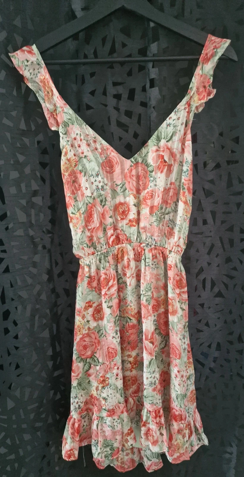 Vestido floral Peace n' Love S/M – Costas abertas – Fios dourados lurex – Nova com etiqueta – photo 10